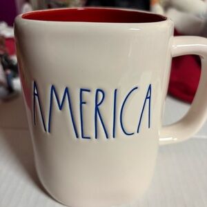 Rae Dunn Cream and Red 'America' Mug